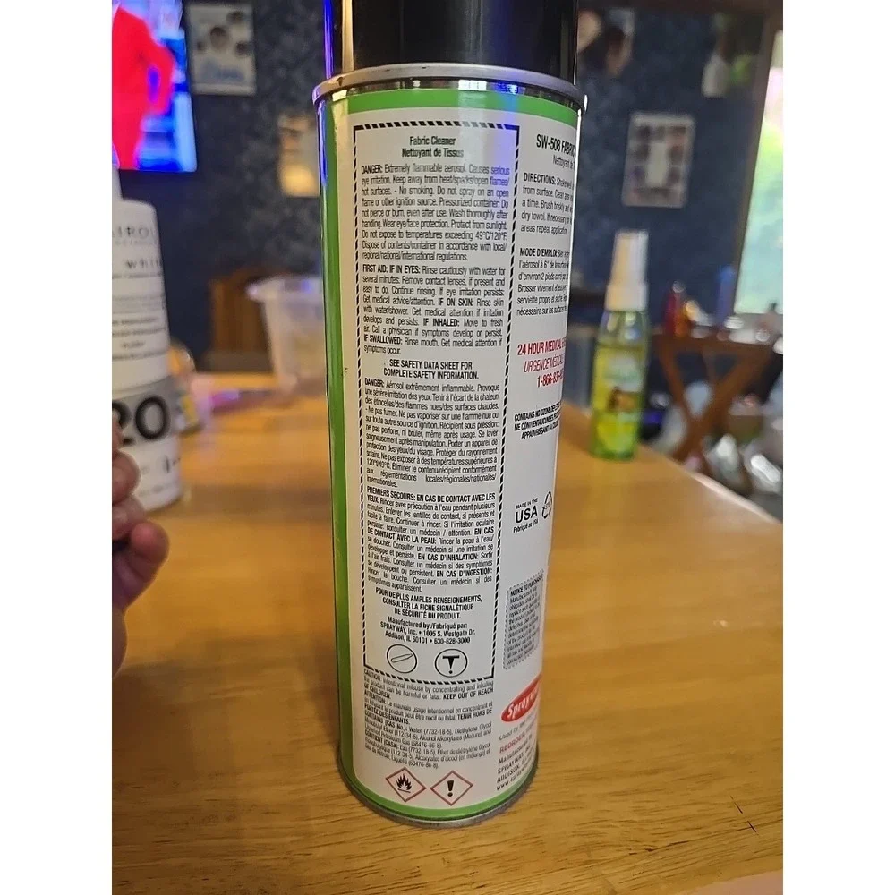 Fabric Cleaner, 19 oz Aerosol Can Sprayway‎ SPRAYWAY SW508 Colorless